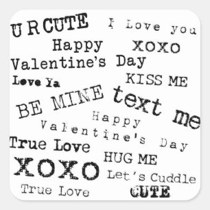 VALENTINE Heart Sayings Old Typewriter Sticker