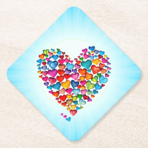 Valentine Heart Shape Watercolor Design-57393 Pape Paper Coaster