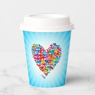 Valentine Heart Shape Watercolor Design-57393 Paper Cups