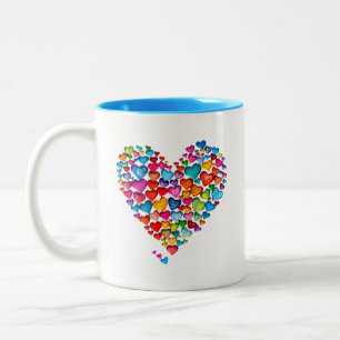 Valentine Heart Shape Watercolor Design-57393 Two-Tone Coffee Mug