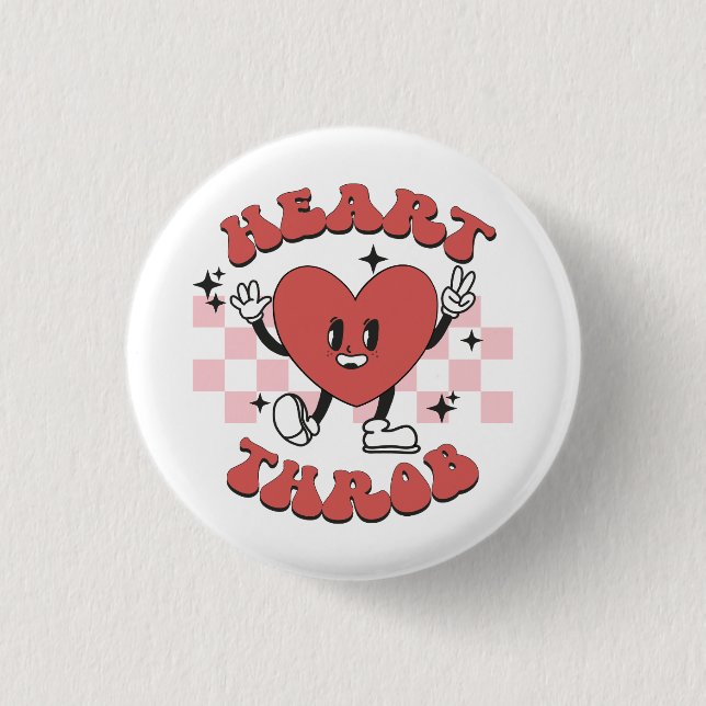 Valentine Heart Throb 3 Cm Round Badge (Front)