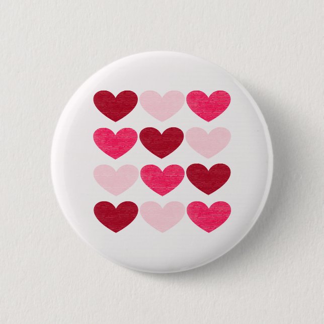Valentine hearts 6 cm round badge (Front)