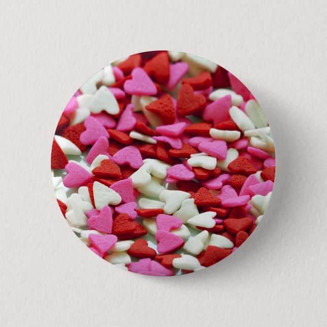 Valentine Hearts 6 Cm Round Badge (Front)