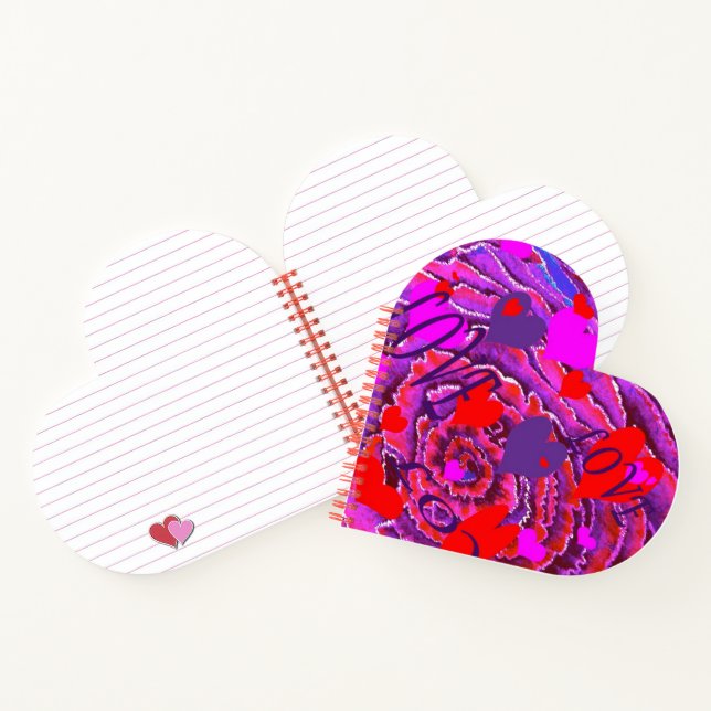 Valentine hearts and love notebook (Inside)