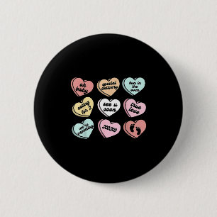 Valentine Hearts Candy Pregnancy Announcement Baby 6 Cm Round Badge