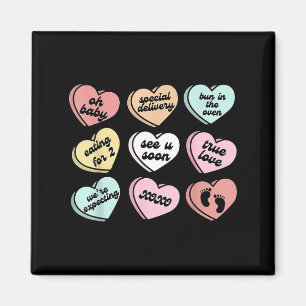 Valentine Hearts Candy Pregnancy Announcement Baby Magnet