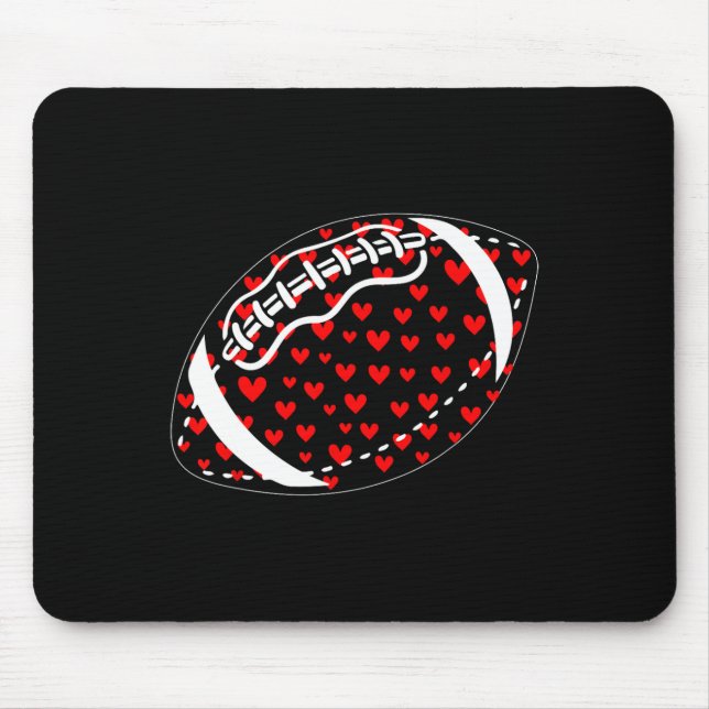 Valentine Hearts Cute Footll Player Shape Matching Mouse Pad (Front)