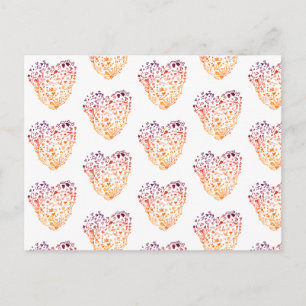 Valentine  Hearts DrawingPostcard Holiday Postcard