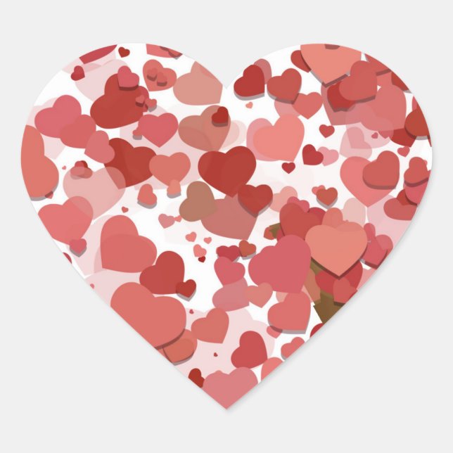 Valentine Hearts Envelope Seals or Stickers (Front)