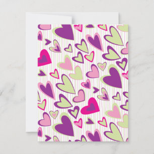 Valentine Hearts Flat Card Template