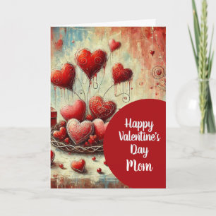 Valentine Hearts for Mum Holiday Greeting Card