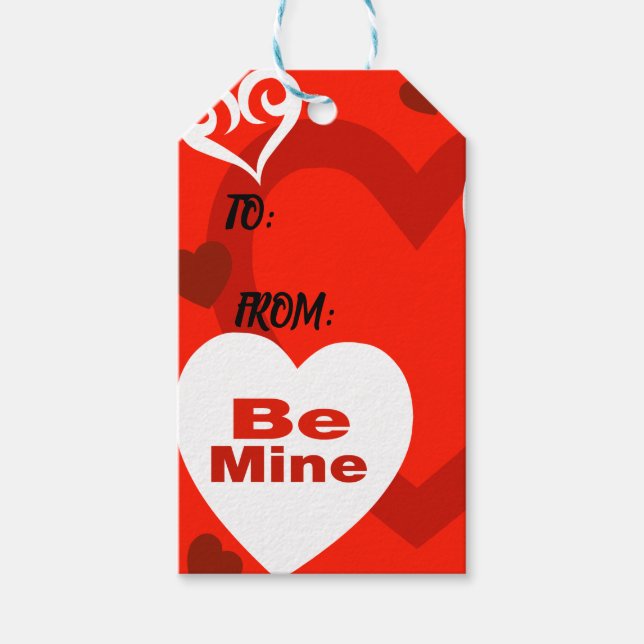 Valentine Hearts Gift Tag (Front)