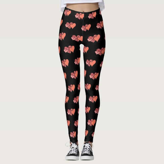 Valentine Hearts Leggings (Front)