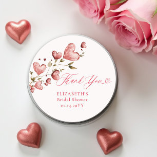 Valentine Hearts Love Garden Pink Bridal Shower Classic Round Sticker