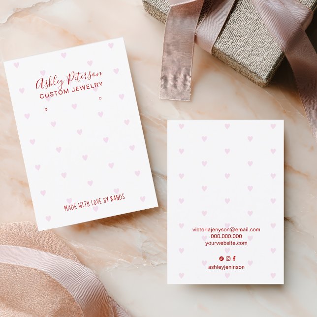 Valentine Hearts Love Jewelry Earring Display Business Card (Valentine Hearts Love Jewelry Earring Display Business Card)