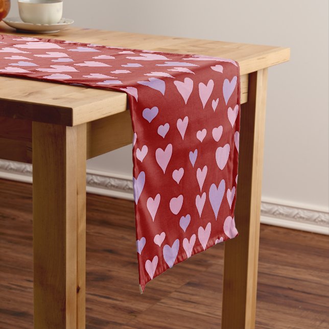 Valentine hearts  medium table runner (In Situ)