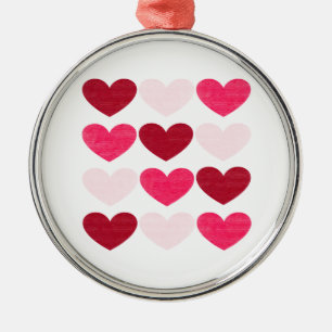 Valentine hearts metal tree decoration