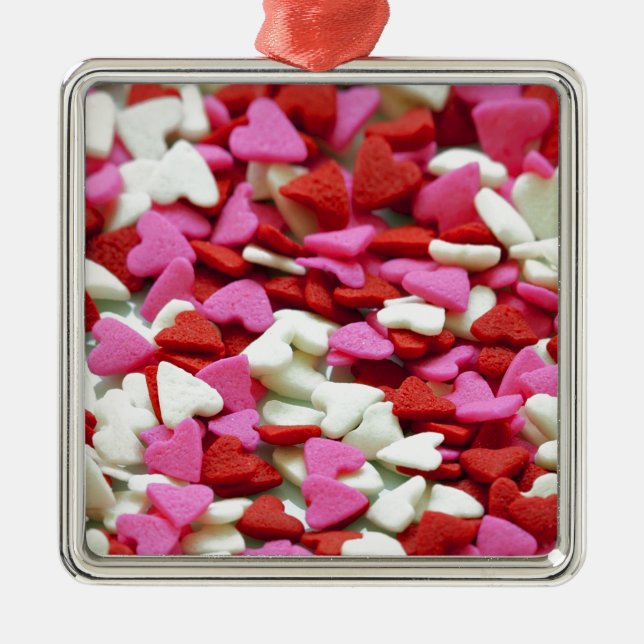 Valentine Hearts Metal Tree Decoration (Front)