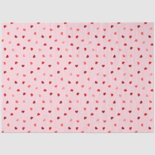 Valentine Hearts on Pink Tissue Paper