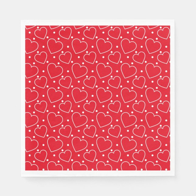 Valentine Hearts Paper Napkins (Front)