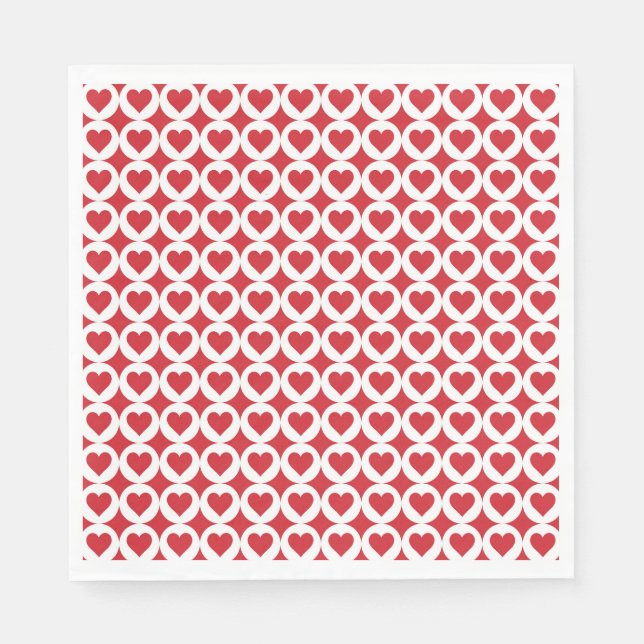 Valentine Hearts Paper Napkins (Front)