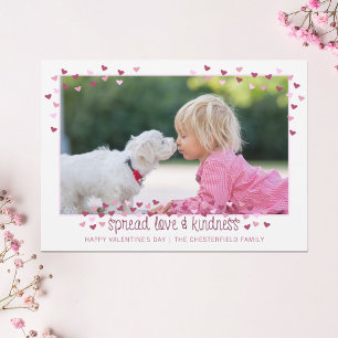 Valentine Hearts Photo Pink Hearts Holiday Card