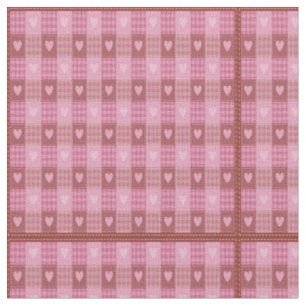 Valentine Hearts Plaid Fabric
