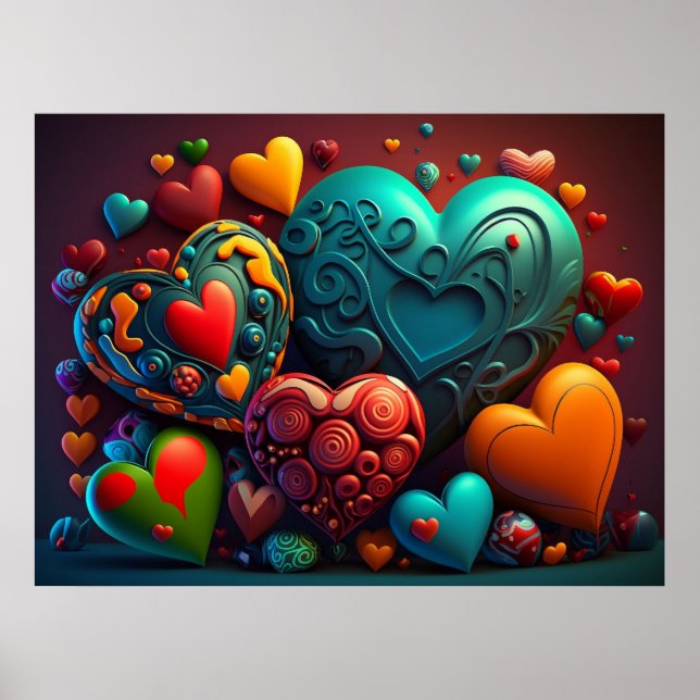 Valentine Hearts Poster (Front)