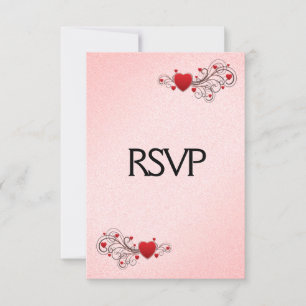 Valentine Hearts RSVP with Menu Choice