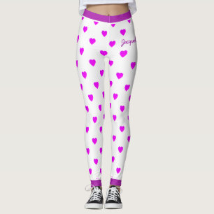 Valentine Hearts Shades of Pink Leggings