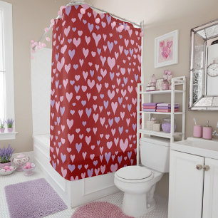 Valentine hearts  shower curtain