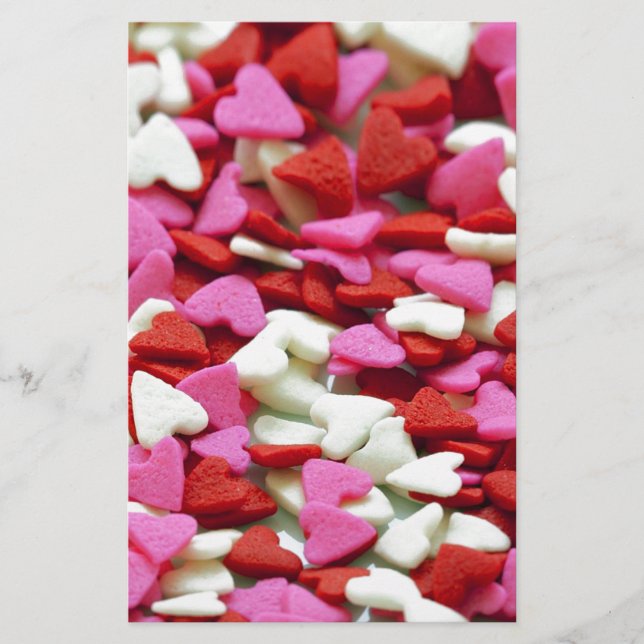 Valentine Hearts Stationery (Front)