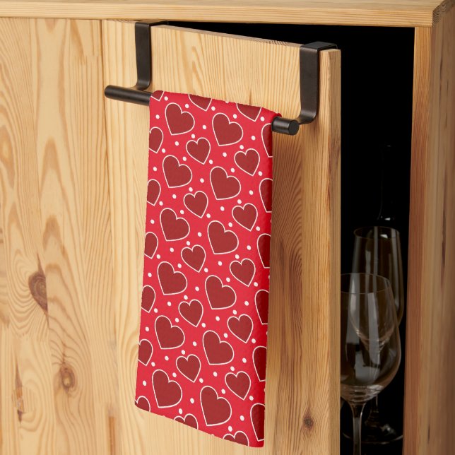 Valentine Hearts  Tea Towel (Thirds Fold)