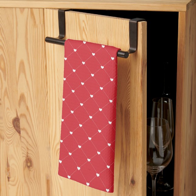 Valentine Hearts  Tea Towel (Thirds Fold)