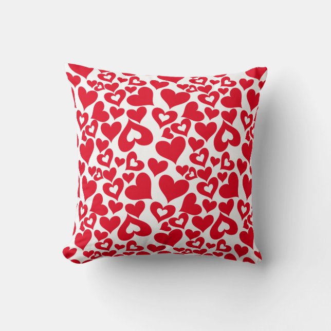 Valentine Hearts Throw Pillow (Front)
