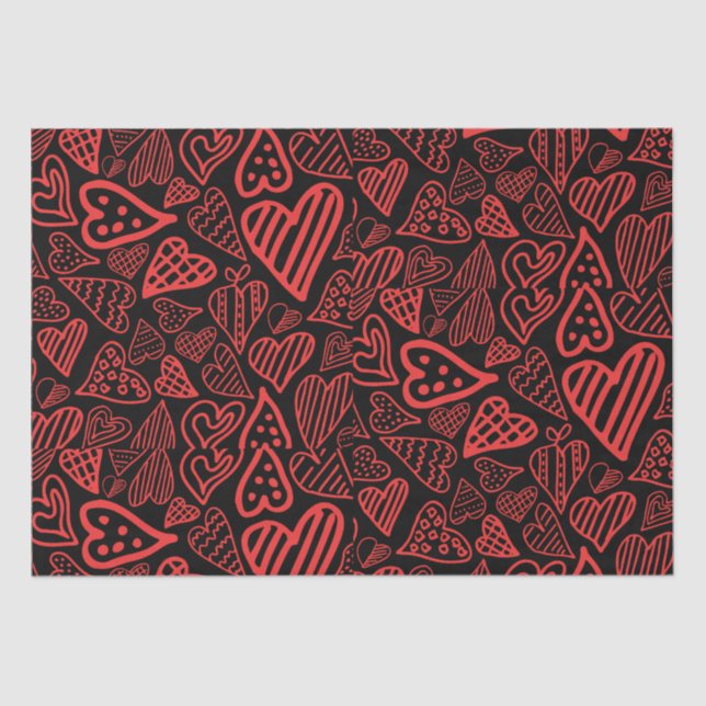 Valentine_hearts tissue paper - gift wrap (Front)