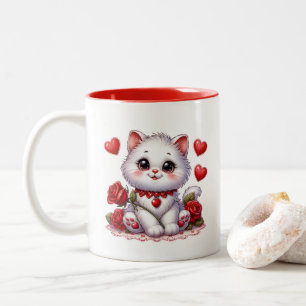 Valentine Hearts Two-Tone Coffee Mug