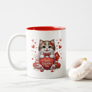 Valentine Hearts Two-Tone Coffee Mug