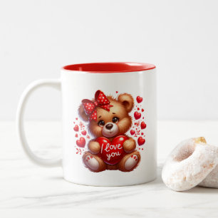 Valentine Hearts Two-Tone Coffee Mug