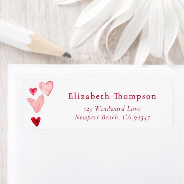 Valentine Hearts Whimsical Art Watercolor (Insitu)