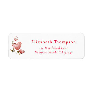 Valentine Hearts Whimsical Watercolor Elegant Chic
