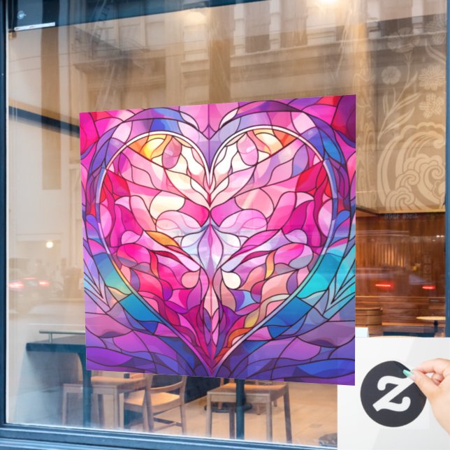 Valentine Hearts Window Cling (Cafe Window)