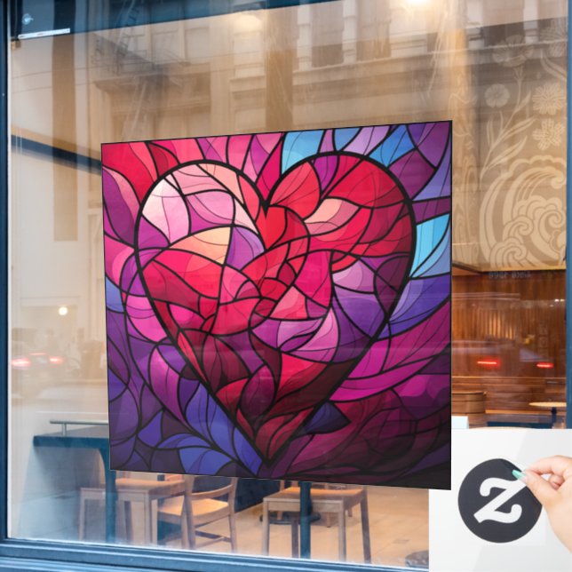 Valentine Hearts Window Cling (Cafe Window)