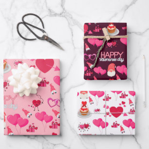 Valentine Hearts Wrapping Paper Sheet