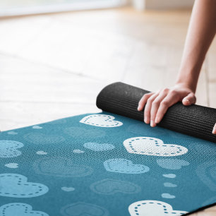 valentine hearts yoga mat