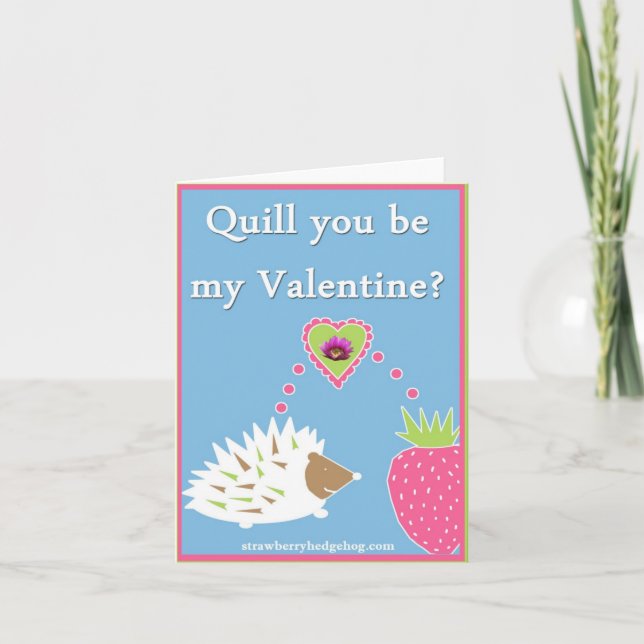 Valentine Hedgehog Holiday Card (Front)