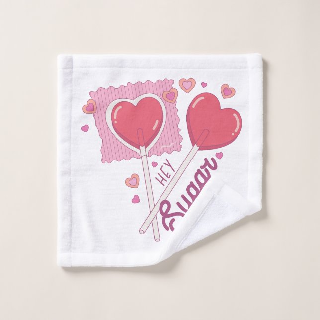 Valentine Hey Sugar Wash Cloth (Wash Cloth)