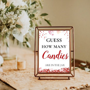 Valentine How Many Candies are in the jar sign