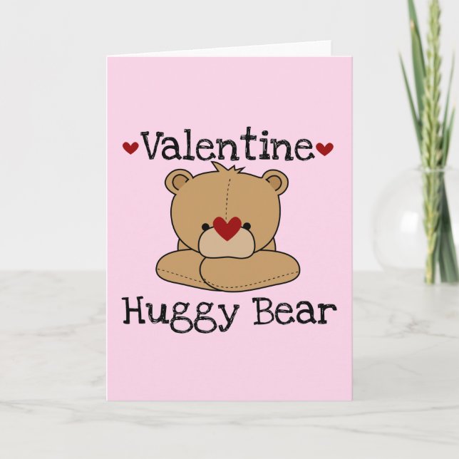 Valentine Huggy Bear Greeting Card (Front)