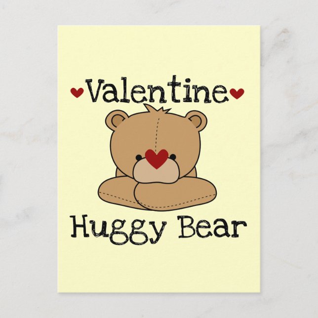 Valentine Huggy Bear Holiday Postcard (Front)